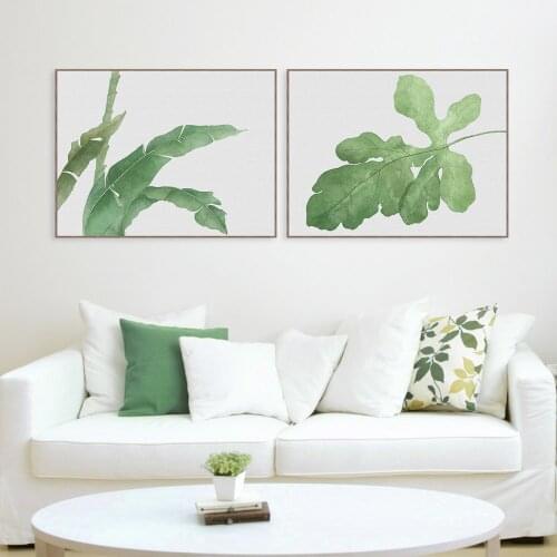 Modern Green Leaves Canvas Painting Plant Prints And Poster Nordic Wall Art Pictures Home Decor For Living Room Unframed