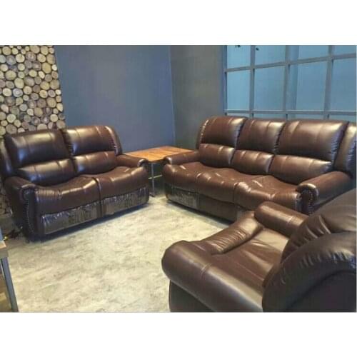 Living room sofa modern sofa set recliner sofa with Top grain italian leather recliner leather sofa set