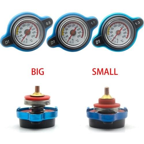 0.9 Bar/ 1.1 Bar/1.3 Bar Car Motorcycle Styling D1 Spec Thermo Radiator Cap Tank Cover Water Temperature Gauge With Utility Safe