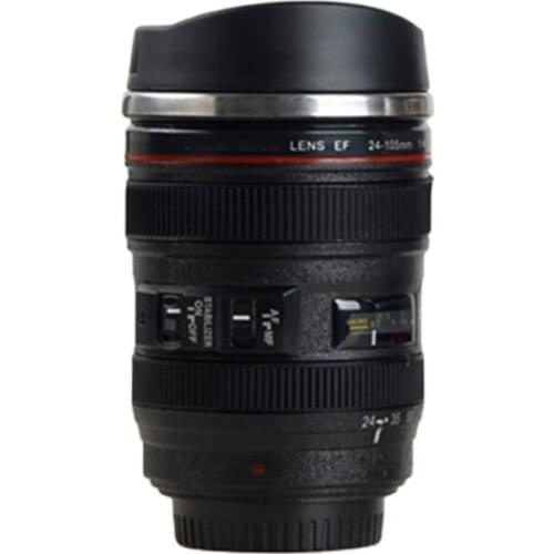 Camera Lens Shape Stainless Steel Insulation Cup Heat Cold Water Bottle for Home Office