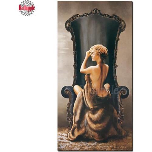 Vintage Large Sexy Woman Diy Diamond Painting Cross Stitch Needlework Diamond Embroidery Full Round Square Resin Mosaic Decor