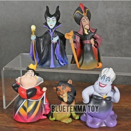 WCF Villains Collection Malefice Ursula The Red Queen Scar Jafar For Children Birthday Gift Doll Figure 5pcs/set
