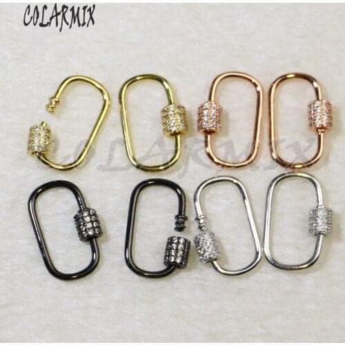 10 pcs hook clasp jewelry finding for necklace screw accessories jewels for women zircon crystal clasp for necklace 5826