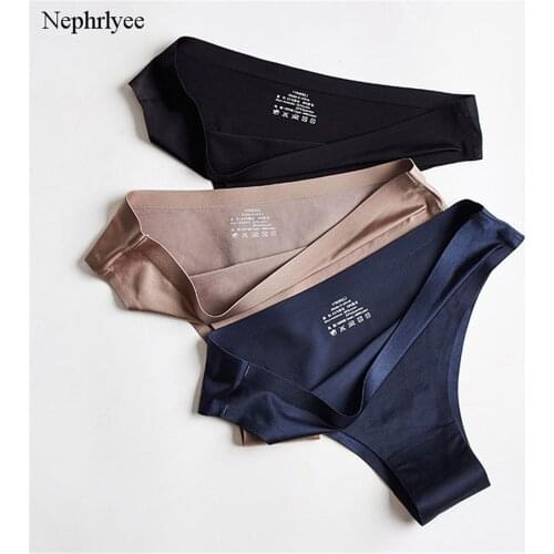 Plus Size XXL Seamless Panties Women Briefs Nylon Thin G-String Thongs Low Rise Lingerie Ice Silk Briefs Lady Underwear S00560