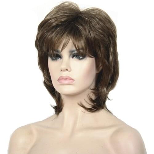 StrongBeauty Women Synthetic wig Short Hair Black/Blonde Natural wigs Capless Layered Hairstyles
