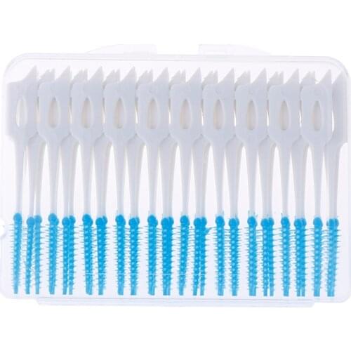 40Pcs/Box Push-Pull Interdental Brush Gum Interdental Brush Toothbrush Oral Care Toothpick Orthodontic Wire Brush