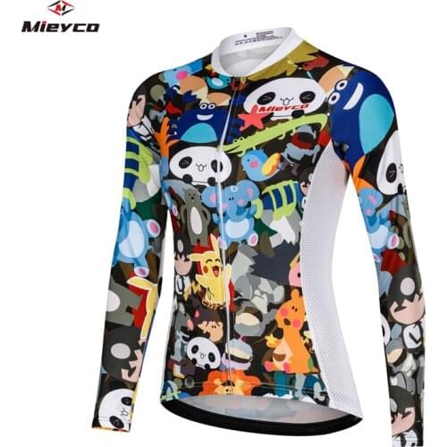 2020 Women Cycling Jerseys Mountain Bike T Shirt Motorcycle Downhill Jersey Cartoon Animal MTB Clothes Men Bicycle Clothes Tops