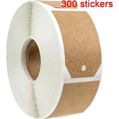 300pcs/roll Brown Kraft Paper Gift DIY Tags Stickers Blank Labeling For Jar Bottle Sticker