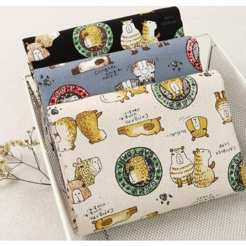 45cm * 110cm / Piece, Cartoon Puffer Hemp Printing Cloth, Clothing Tablecloth, Curtain Puppet Fabric, DIY Handmade Material