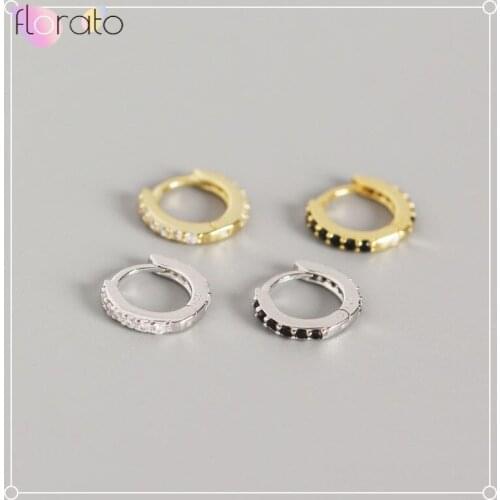 925 Sterling Silver Ear Buckle Earrings Zircon hoop Earrings For Men Women oorbellen boucle d'oreille Prevents skin allergies