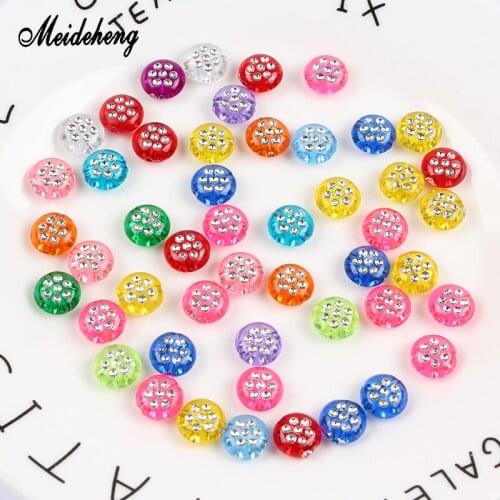 Acrylic Charms Jewelry making Beads Transparent Drill Surface Beads For Needlework Bracelet Pendant Necklace Design Material