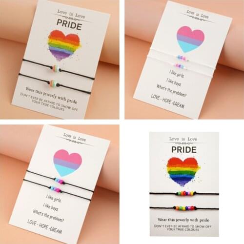 Lgbt Gays Bisexuals Transgender Rainbow Pride Bracelet Charms pansexual Love Accessories For Women Man Girl Couple Jewelry Gift