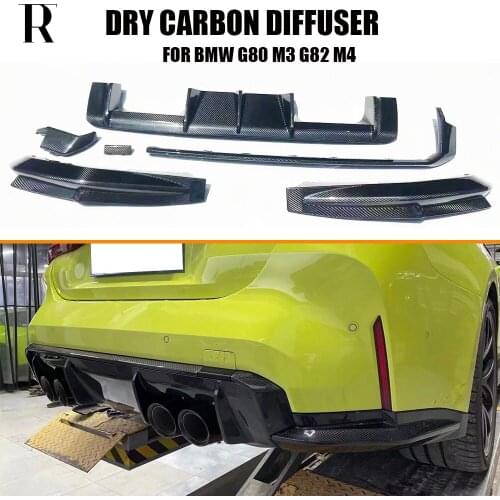 MP Style Dry Carbon Fiber Rear Bumper Diffuser With Side Splitter Apron for BMW G80 G82 G83 New M3 M4 2020up