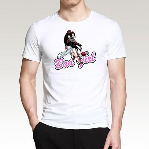 Anime Girl Men T Shirts 2020 New Arrival Bad Girl Fashion Mens T-Shirt Summer Tops Casual Harajuku Streetwear 100% Cotton Tshirt