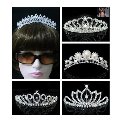 Elegant Pearl rhinestone crystal hair jewelry luxury bride wedding party hair comb crown and Tiaras