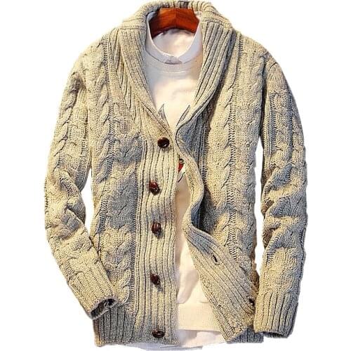 2020 New Arrival Turn-down Collar Regular Cotton Cardigan Male Sweaters Casual Single Breasted Button Sweater Men Sweter Hombre