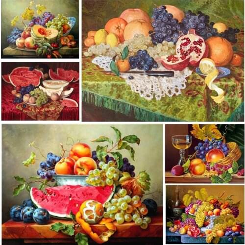 Fruit Basket Watermelon Grape 5D Diy Full Square and Round Diamond Painting Embroidery Cross Stitch Kit Wall Art Club Home Decor