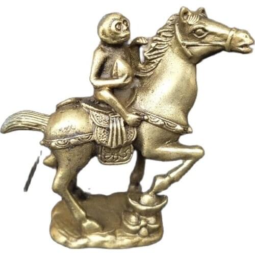 Chinese old feng shui decorate bronze Copper Horse upper Monkey