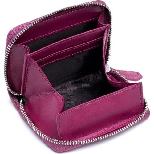 Leather Credit Card Wallet RFID Zipper Coin Purse Cash Pocket Organizer Holder A69C