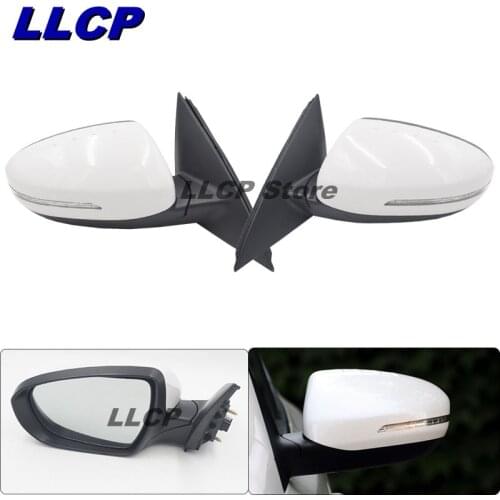 LLCP 1 Pair For KIA K5 Optima 2011 2012 2013 2014 2015 Car Rearview Side Mirror Assy Outside Mirror Assembly Unpainted 5/8-PINS