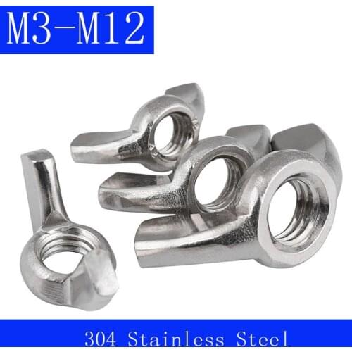 M3 M4 M5 M6 M8 M10 M12 304 Stainless Steel Castellated Thumb Wings NUT Wingnuts DIN 315
