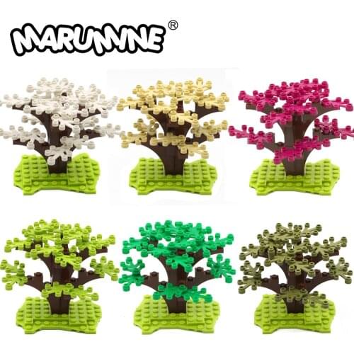 MARUMINE 31PCS Building Bricks Tree Sets Enlighten Blocks Natural & Technic City Building Compatible Rrecycle Toys For Kids Gift