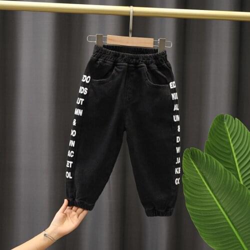 Fashion Children Elasticity Jeans Autumn Spring Boys Denim Pants Kids Casual Cowboy Trousers Children 2-8Years