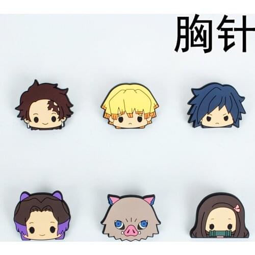 Cartoon Cute Demon Slayer Brooch Fashion Cosplay Accessories Badge Kamado Tanjirou Nezuko Pin Comicon Gift