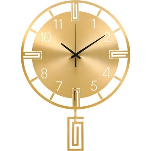 Pure Copper Wall Clock Modern Design Home Decor Living Room Luxury Decoration Fashion Creative Clocks Watches Loudspeaker Mute