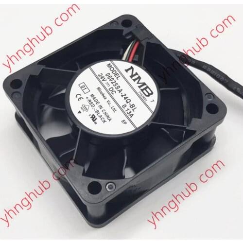 NMB-MAT 06025SA-24Q-BL D3 Server Cooling Fan DC 24V 0.13A 60x60x25mm 3-wire