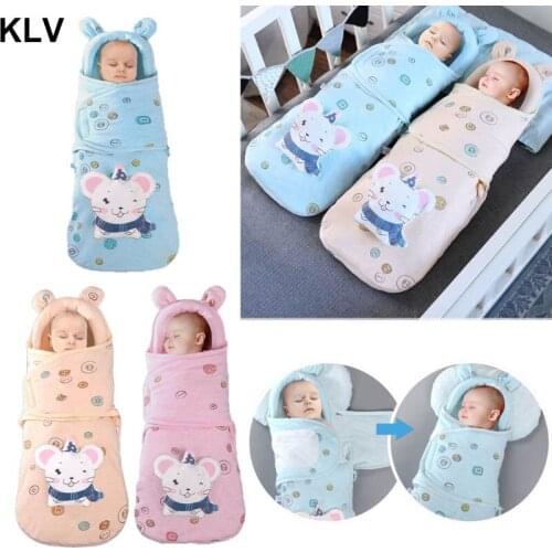 Newborn Baby Blanket Swaddle Toddler Cotton Cute Cartoon Winter Warm Sleeping Bags Sleepsack Little Baby Stroller Wrap 0-4months