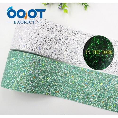 OOOT BAORJCT I-191128-2641,2yards,75mm,New Fluorescence Color glitter thick ribbon Blingbling,DIY handmade Headwear gift package