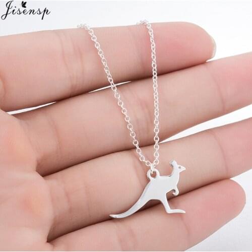 Jisensp Cute Australian Wild Animal Necklace collar mujer Trendy Style Kangaroo Pendant Necklace Metal Charms Jewelry Summer Gif