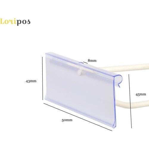 5x4.5cm Clear Pvc Plastic Price Tag Sign Label Display Holder Thickening For Supermarket Or Store Shelf Hook Rack 100pcs/lot