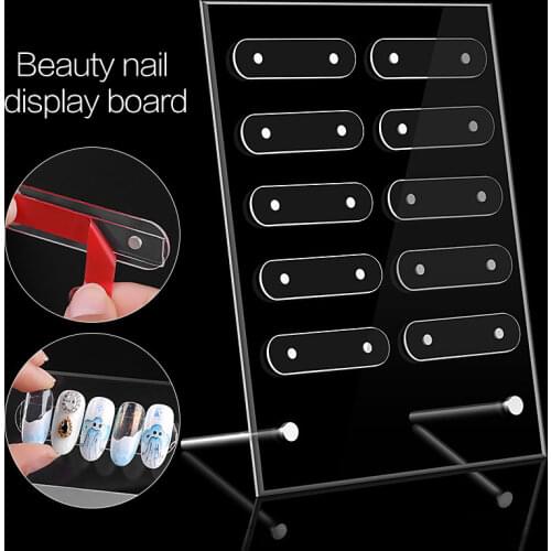 Transparent Stereo Magnet Adsorption Detachable Display Board Album Acrylic Card Nail Art False Nail Tip Display Board Drop Ship