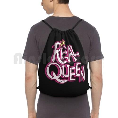 Real Queen Backpack Drawstring Bag Riding Climbing Gym Bag Queen Girls Womens Power Movie Cinema Superhero
