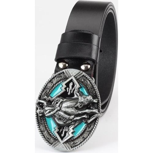 Heavy Metal Cowboy Punk Belt Genuine Leather Hip Hop Belts For Men Cross Rivet Jeans belt male Strap Ceinture Homme PT90