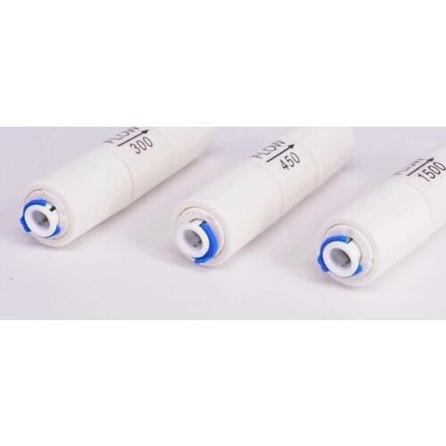 RO Restrictor Flow 300cc 450cc 1500cc 1:3 With 1/4" Tube O/D Pushfit Fitting Aquarium Reverse Osmosis RO Water dispenser
