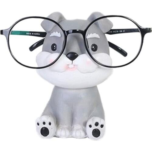 Puppy Dog Glasses Holder Stand Eyeglass Retainers Sunglasses Display Cute Animal Design Gift (Schnauzer)