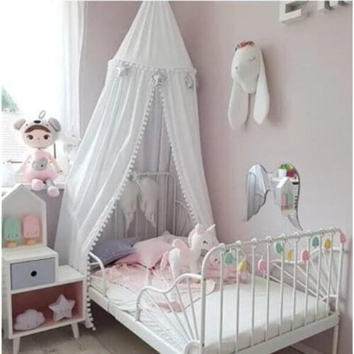 Girls Princess Bed Curtains Children Play Tents Newborn Cotton Baby Canopy Mosquito Net Infant Crib Netting Kids Room Decoration