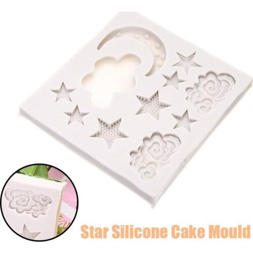 Lovely Cloud Moon Star Silicone Mold DIY 3d Cloud Star Shape Cake Chocolate Mold Sugarcraft Biscuit Candy Baking Tools