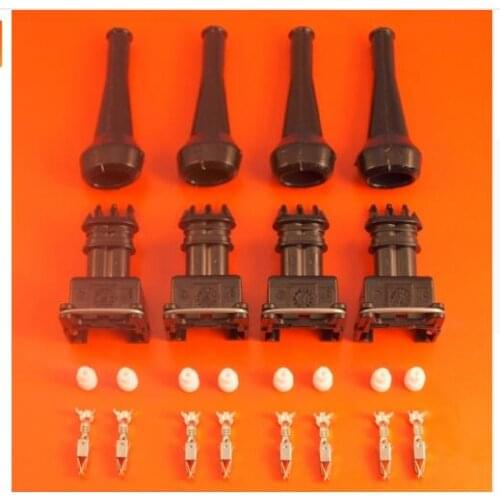 TYCO AMP Junior Power Timer 2 Way Fuel Injector Connector for Bosch EV1 connector with rubbber boot