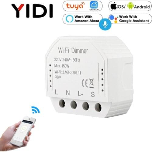 Smart Wi-fi Switch Breaker Module Light LED Dimmer Switch RF wireless voice remote control smart APP light lamp 1 2 way switch