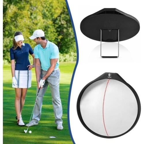 Convex Mirror Placed On The Ground As A Golf Training For Swing Practice Aid D1O2