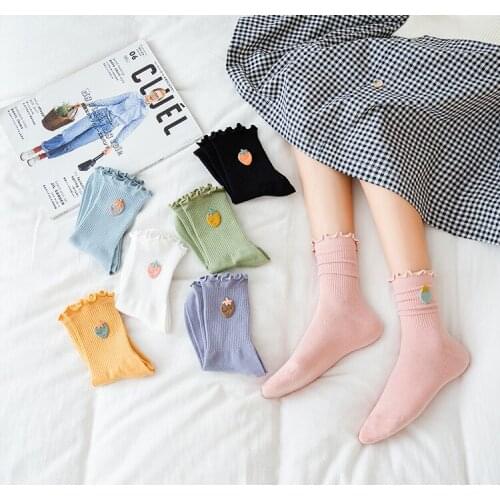 Yishine 10 Pairs New Butterfly Socks Women Streetwear Fashion Women Crew Cotton Socks