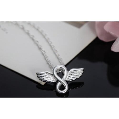 Fashion 925 Sterling Silver Little angel wings Pendant Necklace For Women high quality luxury party Wedding Jewelry Holiday gift