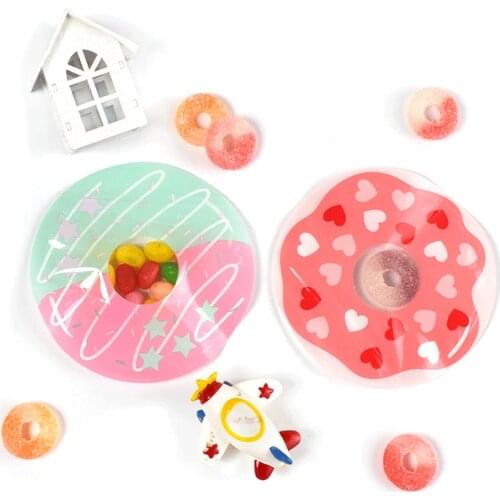 10pcs/lot Cute Donut Bags Cookie Plastic Bags Candy Gift Bags Chocolate Biscuits Baking Package Wedding Birthday Party Supplies
