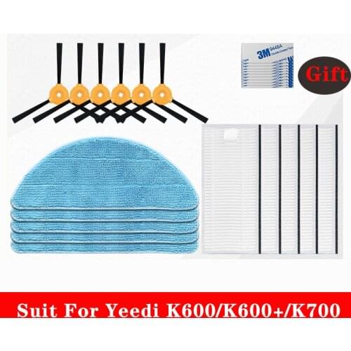 16 pcs Spare Parts Hepa Filter Side Brush Mop Clothes Suit For Yeedi K600/K600+/K700 Vacuum Cleaner Robot Accessories