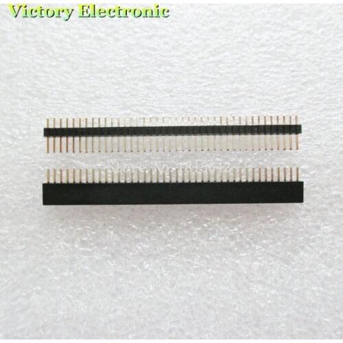 20PCS/Lot 1x40 Pin 1.27 mm Single Row Female & Male Pin Header