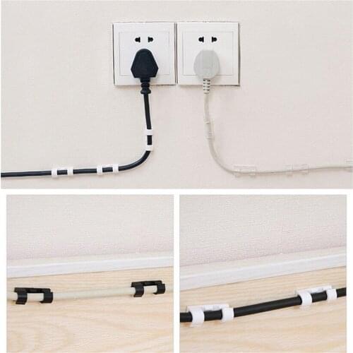 20pcs Pcs Self-Adhesive Wire Organizer Cable Clips Organizer Drop Wire Holder Cord Wall Drop Wire Holder Charging Cable Winder